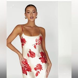 Meshki rose print gown